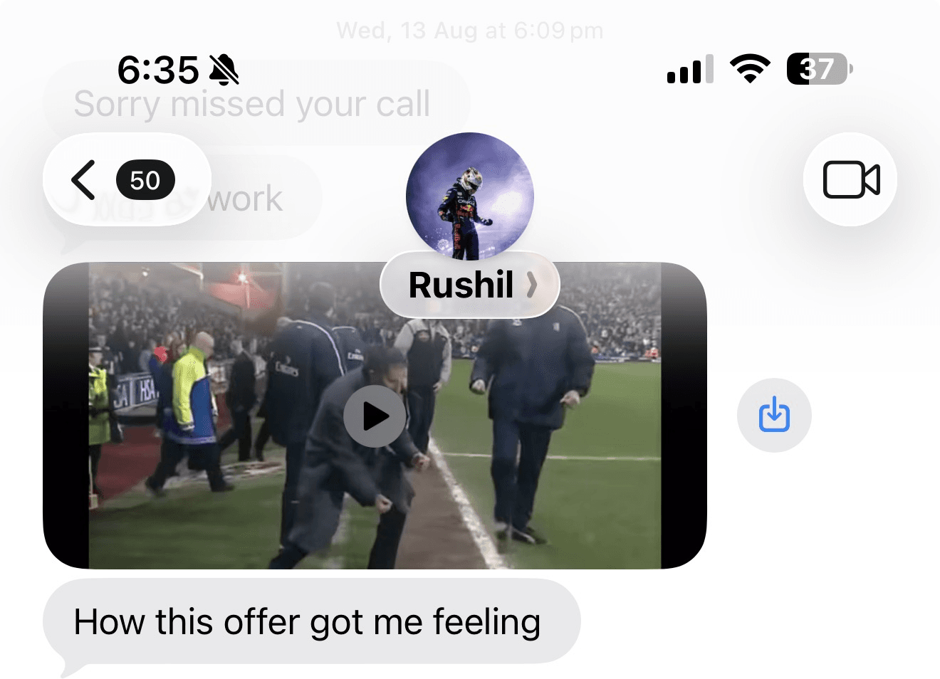 A student sharing how receiving their school offer made them feel.